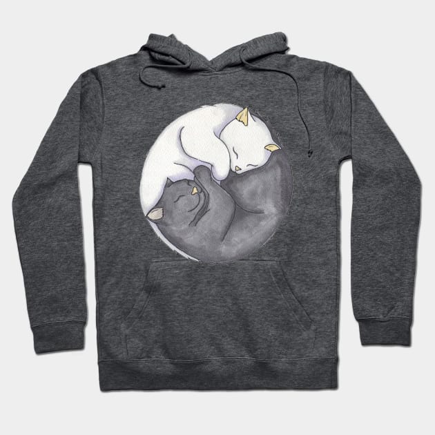 Yin And Yang, Sleeping Cats Hoodie by DILLIGAFM8